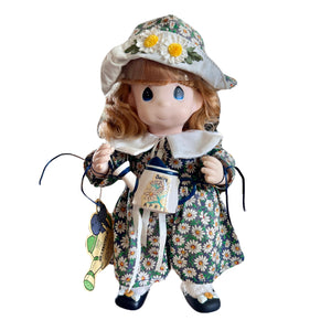 Poupée Daisy Girl April de 12 pouces, édition limitée, collection Garden of Friends #1428, vintage 1995, New Precious Moments