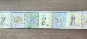 LOT de 2 rouleaux - Bordure murale vintage Precious Moments à décoller et à coller, collection Sweet Dreams, garçon et fille, avec couvertures, pyjamas et blocs de l'alphabet