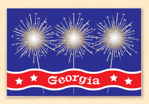 Mantel individual personalizado para niños con fuegos artificiales y bengalas del 4 de julio, 18" x 12" con alfabeto - Custom USA