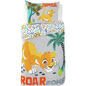 Parure de lit réversible pour enfants Disney Roar-Some Simba Jungle Lion King Twin