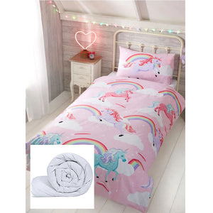 My Little Unicorn Rainbow & Clouds Pink Bedding Toddler or Twin Duvet / Comforter Cover Set