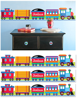 Train Personalized Kids Peel & Stick Wall Border