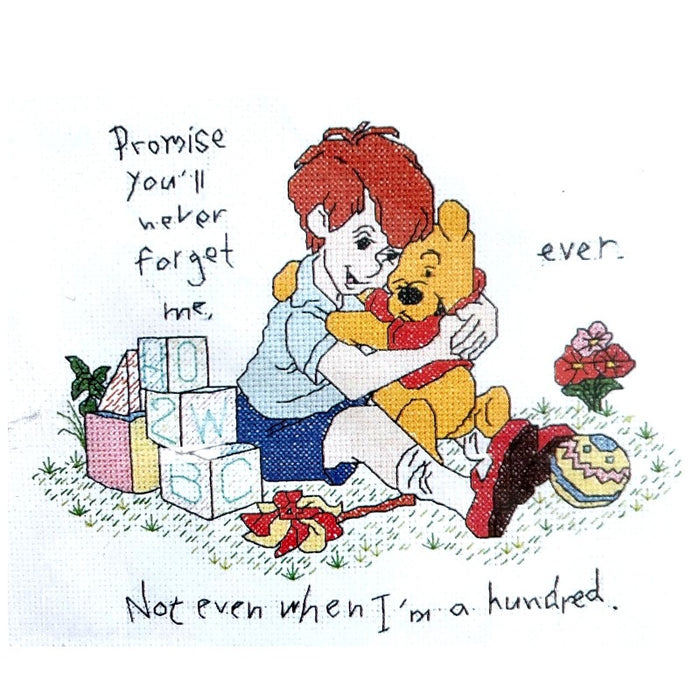 Winnie The Pooh Bear & Christopher Robin Best Friends Hug Cross Stitch Kit or PDF Pattern Instructions 6 1/2" x 8 1/2" Designer Stitches D3 Walt Disney Catalog