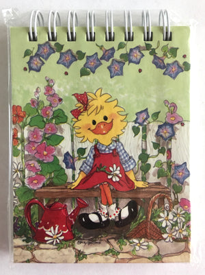 Vintage Suzy's Zoo Suzy's Garden Corner Spiral Mini Memo Note Pad Suzy Ducken Floral