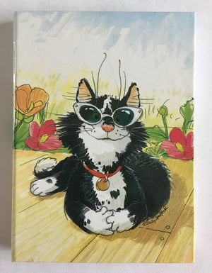 Suzy's Zoo Natasha Black White Cat Pocket Hardcover Mini Address Note Book 3" x 4" Suzy Spafford