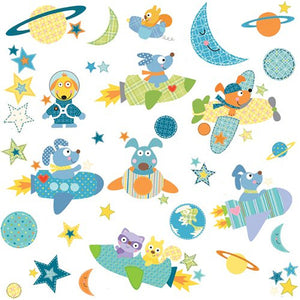 Rocket Dogs Space Puppies Wall Decals Peel & Stick Stickers