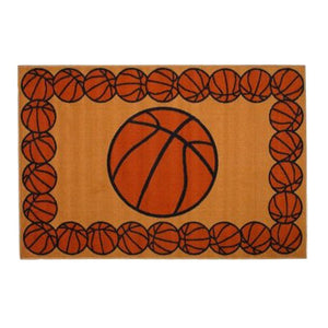 Basketball Sports Rug Small 19" x 29" or Large 39" x 58"