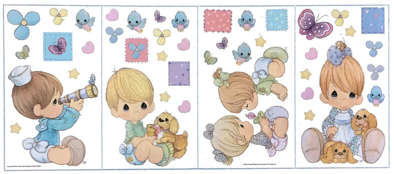 Precious Moments Scrapbooking Stickers Baby Girls Vintage Border Sheet –