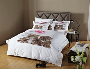 Luxury Cotton Baby Leopards Bedding Twin XL or Full/Queen Cotton Kids Duvet Cover Set Designer Ensemble