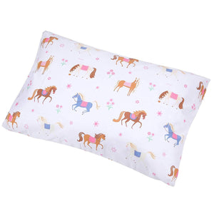 Ponies Horses & Floral Kids Microfiber Bed Sheet Set Toddler Twin Full