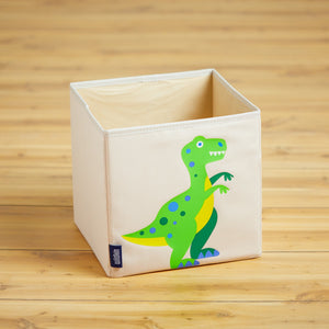 T-Rex Dinosaur 10" Cube Canvas Toy Storage Box / Bin