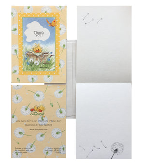 Carte de remerciement pour baby shower avec enveloppe pour baby shower du zoo de Little Suzy et du panier de Witzy