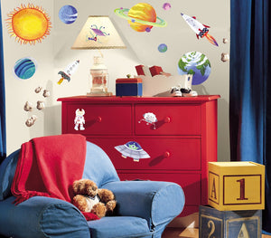Outer Space Solar System Planets Removable Wall Stickers Decals for Kids