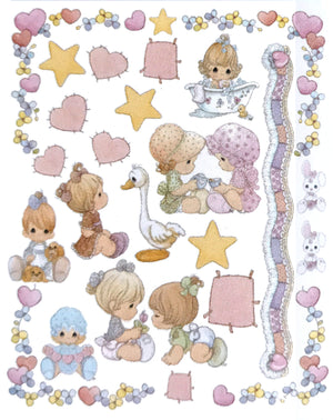 Autocollants muraux Precious Moments Baby Girl 26" x 20" Feuille d'autocollants à décoller et à coller 2000 grandes feuilles par Sunworthy