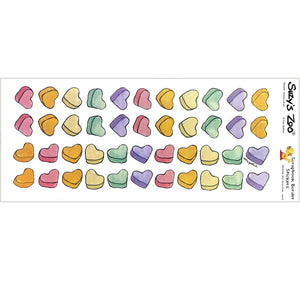 Feuille de scrapbooking vintage avec bordures de cœurs de la Saint-Valentin de Suzy's Zoo 5" x 12"