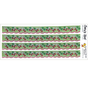 Feuille de scrapbooking vintage avec bordure festonnée à 4 fraises de Suzy's Zoo 5" x 12"