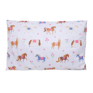 Taie d'oreiller pour enfants en microfibre à motif de chevaux 20" x 30"