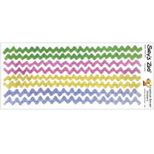 Feuille de scrapbooking vintage avec bordures en zigzag Ric Rac de Suzy's Zoo 5" x 12"
