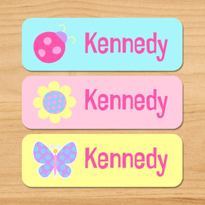 Étiquettes rectangulaires imperméables personnalisées Butterfly Garden 33 CT