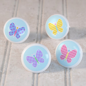 Butterfly Ceramic Drawer Knob Set of 4
