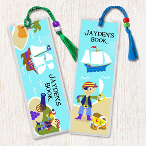 Pirates & Pirate Ships Personalized 2 PC Bookmark Set