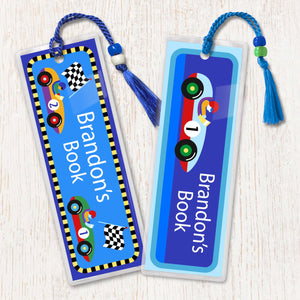 Lot de 2 marque-pages personnalisés avec voitures de sport de course