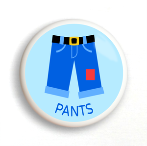 Pomo de cerámica para cajón de pantalones de niño, grande, 2", color azul