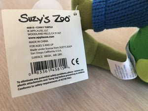 Suzy's Zoo Corky Turtle Poseable Collectible Plush Stuffed Toy 9" by Applause New 2004