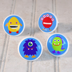 Funny Monsters 4pc Ceramic Drawer Knob Set