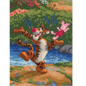 The Disney Dreams Winnie The Pooh Vignette By Thomas Kinkade Eeyore & Rabbit or Tigger & Piglet 5" x 7" Counted Cross Stitch Kit or PDF Chart Pattern Instructions