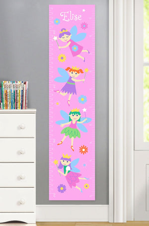 Fairy Princess Pink Canvas Growth Chart