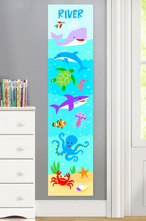 Ocean Sea Fish Canvas Growth Chart