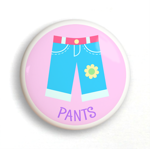 Girl's Pants Ceramic Drawer Knob 2"