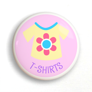 Girl's T-Shirts Ceramic Drawer Knob 2"