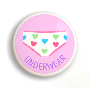 Girl's Underwear 2" Ceramic Drawer Knob