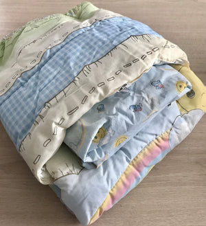 NEW Vintage 5 PC Precious Moments LOVE ONE ANOTHER Baby Crib Bedding Set Boy Girl Unisex Nursery Collection with Dust Ruffle & Musical Mobile Rare 2000