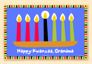 Mantel individual personalizado Kwanzaa de 18" x 12" con alfabeto
