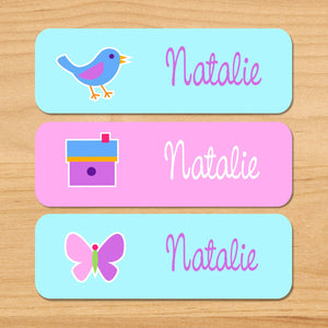 Étiquettes rectangulaires imperméables personnalisées 33 CT pour nids d'oiseaux et de hiboux de printemps
