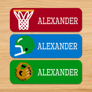 Étiquettes rectangulaires imperméables personnalisées Game On Sports 33 CT