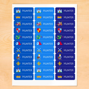 Prince & Dragons Personalized 33 CT Rectangle Waterproof Labels