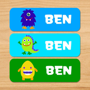 Etiquetas rectangulares impermeables personalizadas de 33 ct con monstruos alienígenas