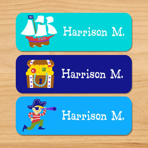 Étiquettes rectangulaires imperméables personnalisées 33 CT Pirates