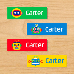 Etiquetas mini impermeables personalizadas de 80 ct con robots