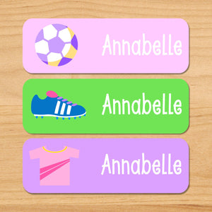 Étiquettes rectangulaires imperméables personnalisées 33 CT pour fille de football
