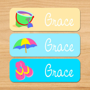 Etiquetas rectangulares impermeables de 33 ct personalizadas de verano