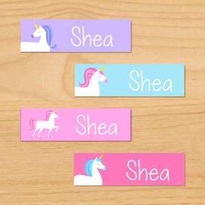 Etiquetas mini impermeables personalizadas de unicornios de 80 ct