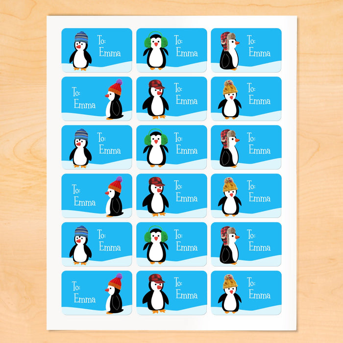 Penguin Personalized Christmas Gift Tags From or To