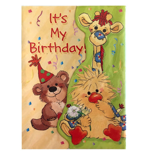 Cartes d'invitation pour anniversaire d'enfant Little Suzy's Zoo Kids 6 CT - Bébés animaux Witzy Duck Boof Bear Patches Girafe Lulla Bunny