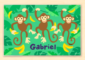 Monkeys Personalized Placemat 18" x 12" with Alphabet