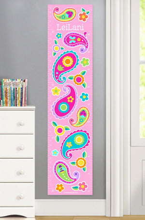 Pink Paisley Canvas Growth Chart